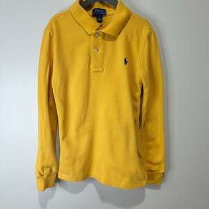 Polo Ralph Lauren Boy's Long Sleeve Polo Shirt Yellow, Sz 7
